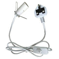 White Lamp Fitting Cable with UK Plug