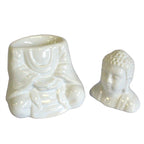 Sitting Buddha Ceramic Oil Burner - White – view 2