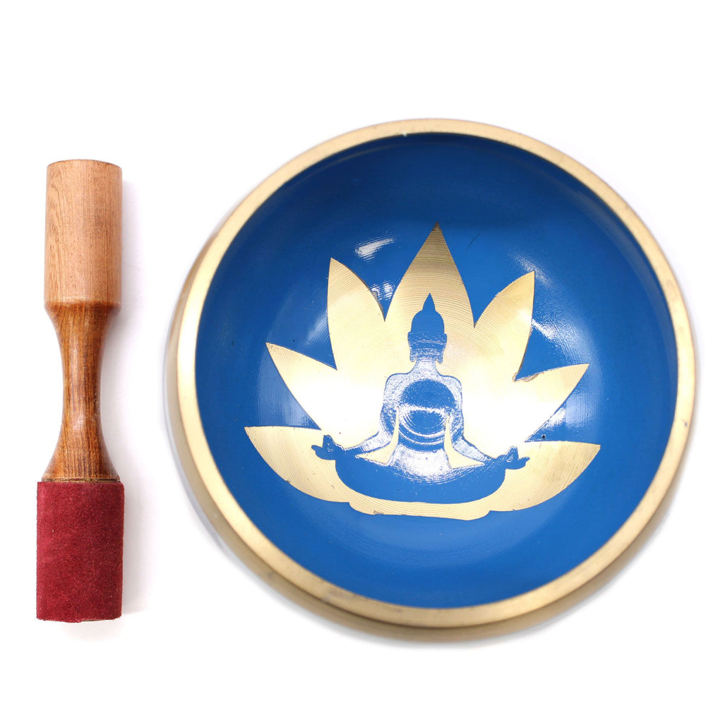 Large Yoga Moves Singing Bowl Set - White/Blue (14cm) – view 3