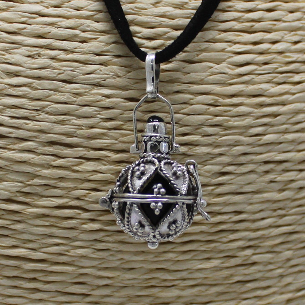 Silver Angel Bell Necklace - Darkness - 16mm – view 4