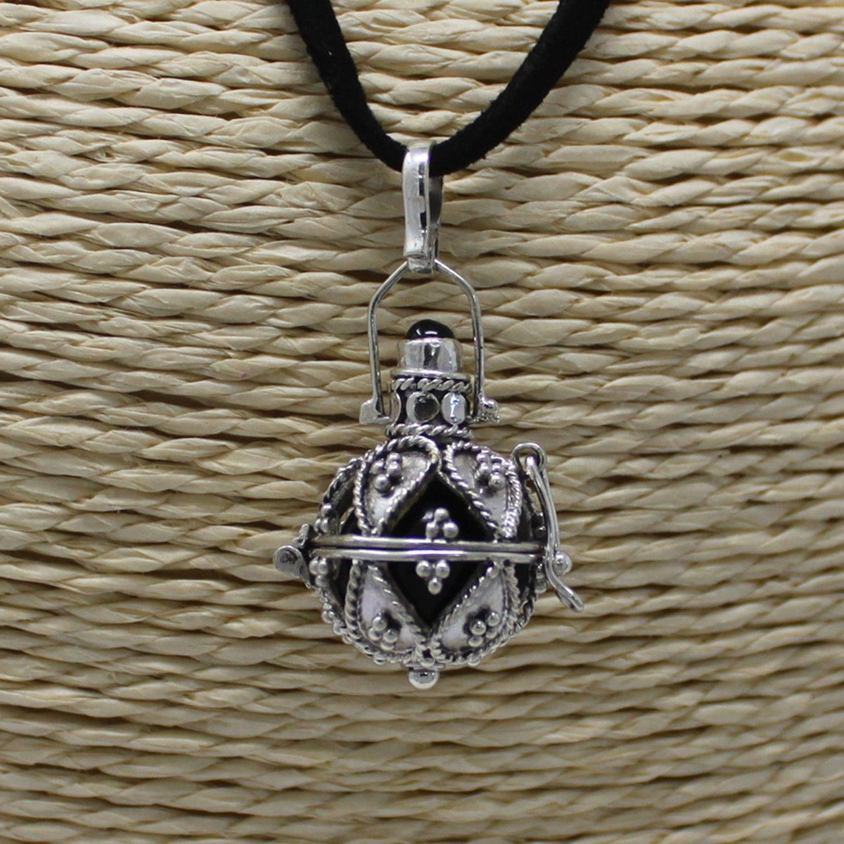 Silver Angel Bell Necklace - Darkness - 16mm – view 4