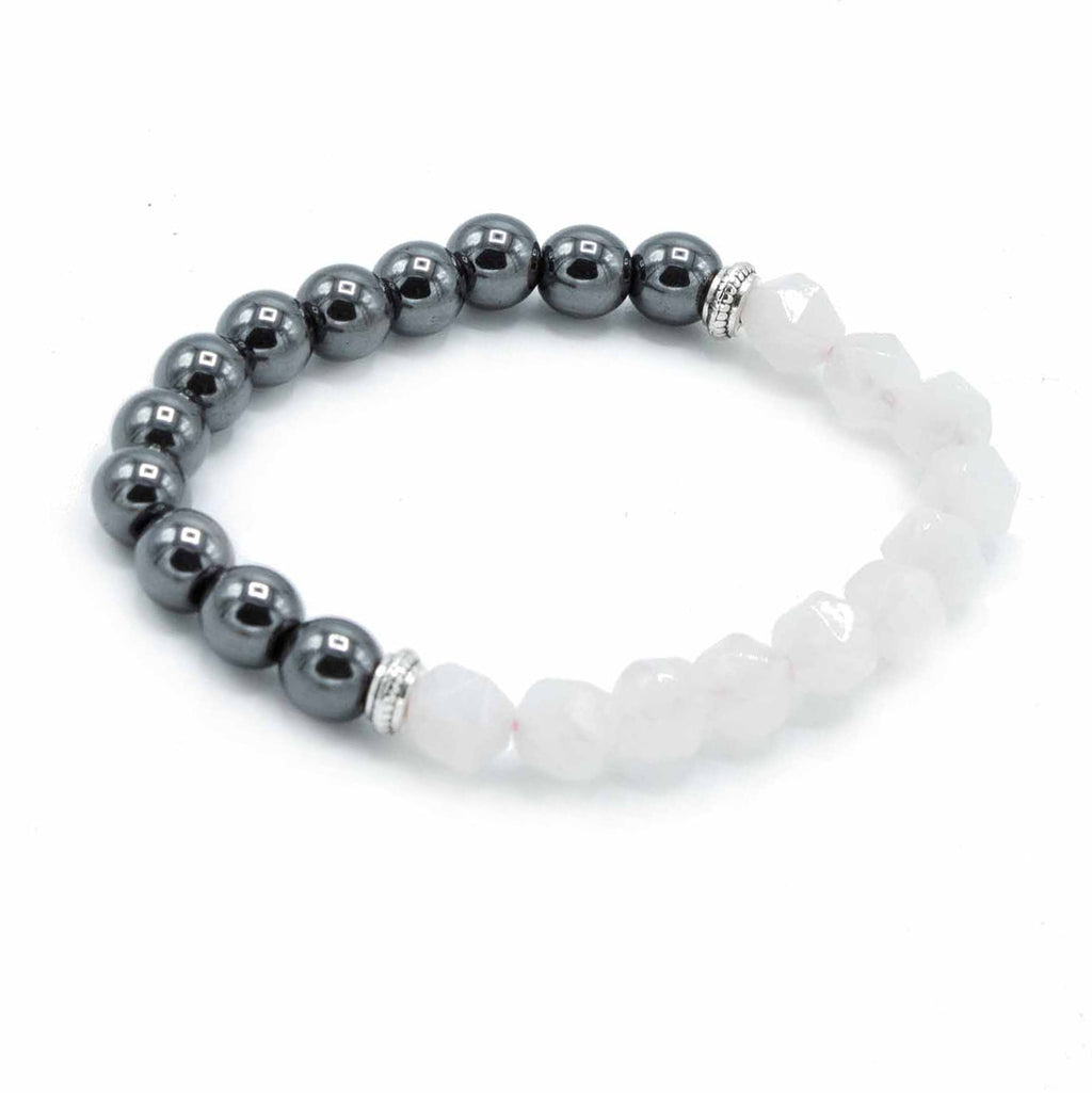 Faceted Rose Quartz Gemstone Bracelet – view 2