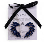 Nymph Royal Blue Angel Wings Vintage Glass Earrings – view 3