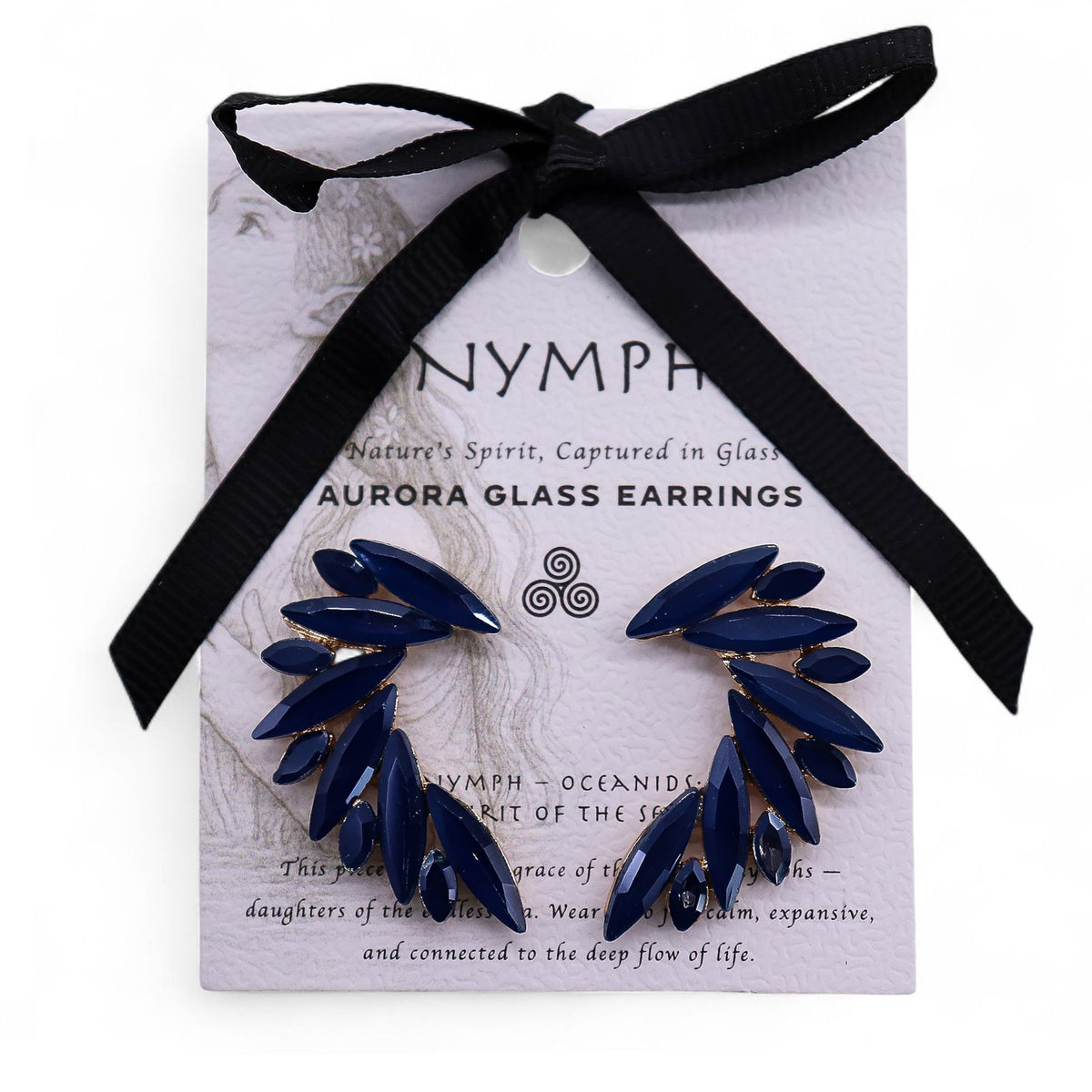 Nymph royalblå englvinger vintage glastørring