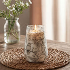 Tall Glass Jar Candle - Drawn by Flame Birds – view 2