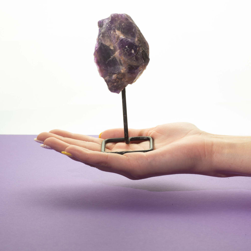 Epidote Mineral Specimen on Black Metal Stand – view 7