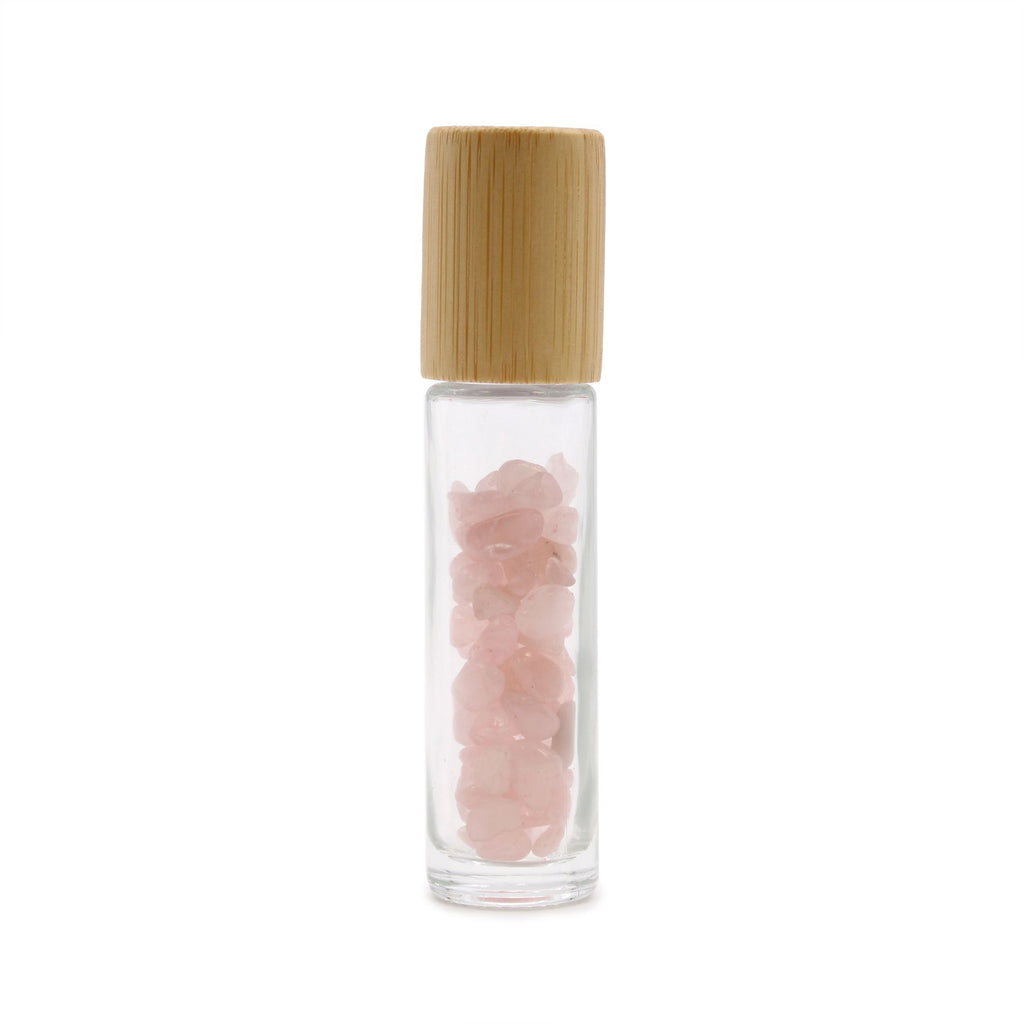 Rose Quartz Roller Bottle with Wooden Cap - 5ml – view 2