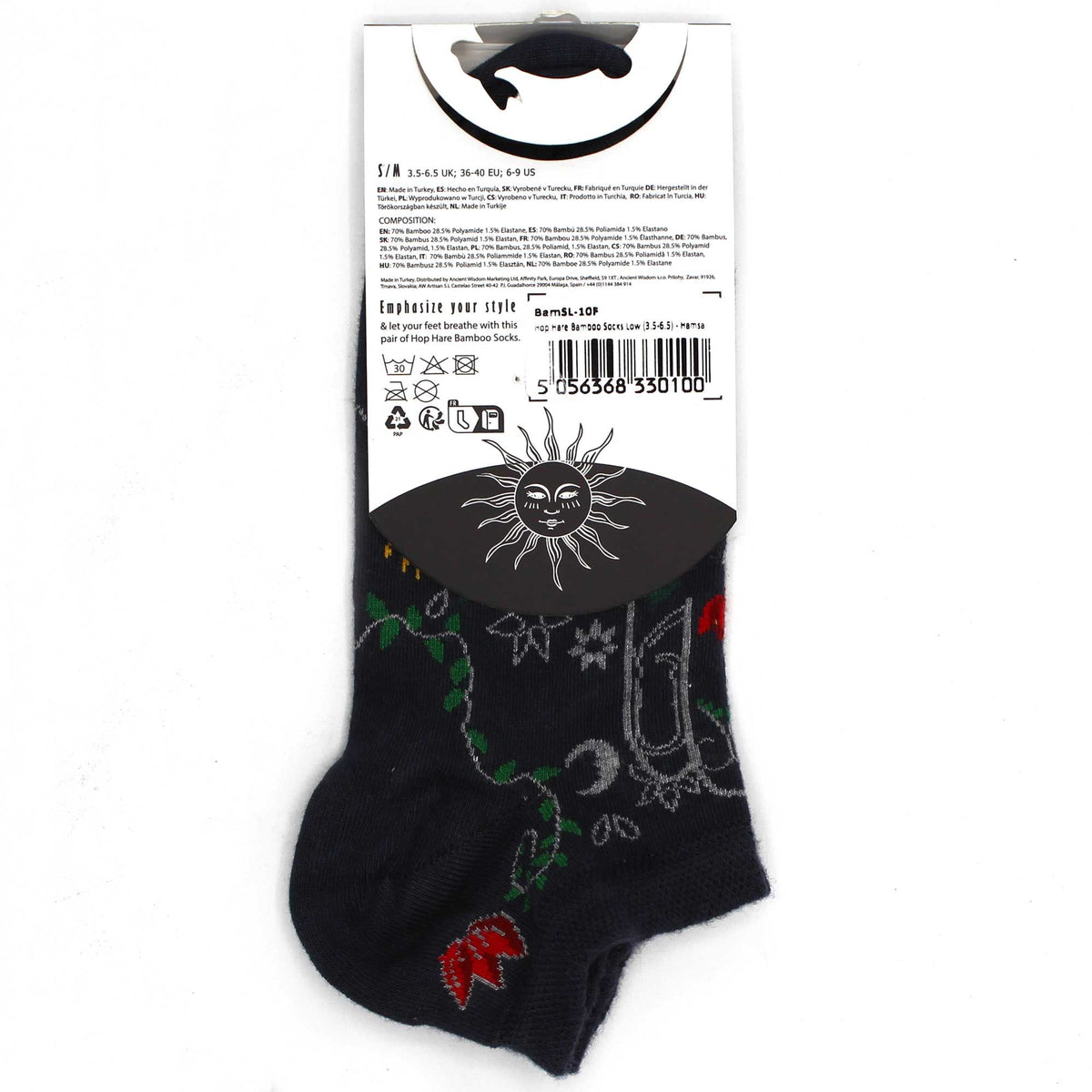Hop Hare Bamboo Low Trainer Socks - Hamsa Hand – view 2