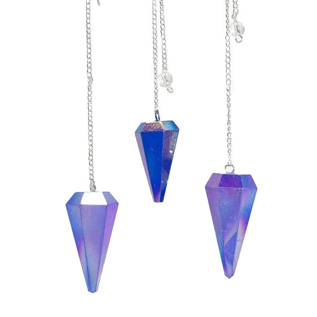 Six Sided Aurora Pendulum in Blue - 4cm