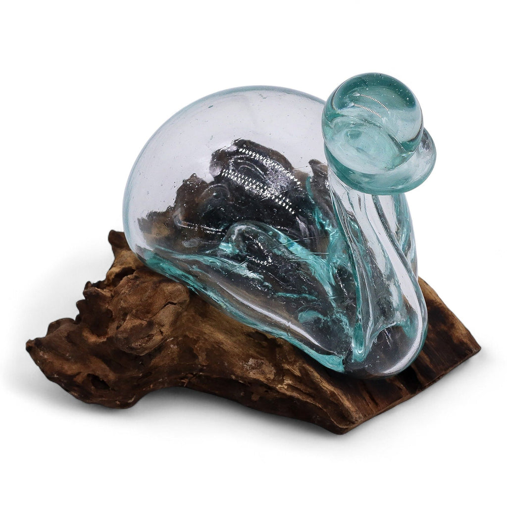 Molten Glass Duck Decanter on Wood with Stopper 19cm – view 3