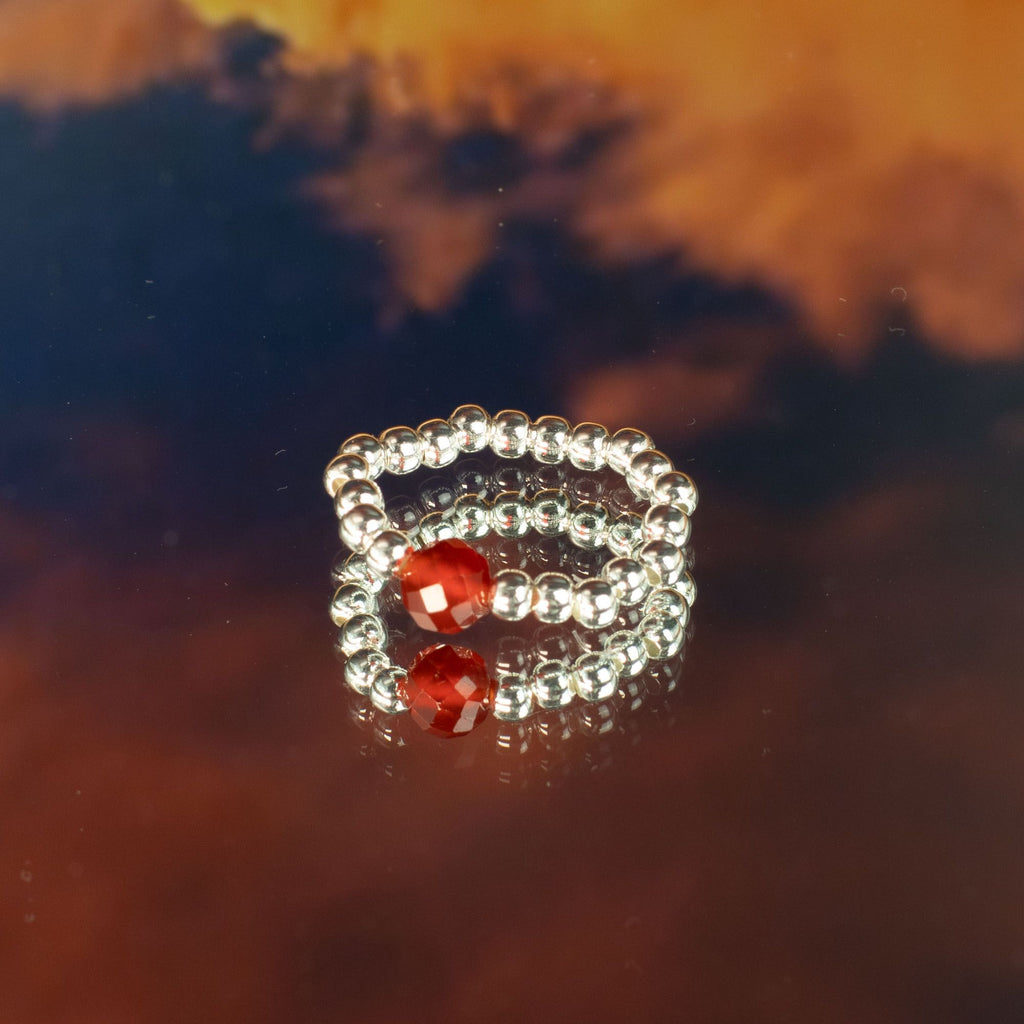 Nymph Gemstone Ring Set - Blood Moon Moonstone & Ruby – view 6