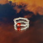 Nymph Gemstone Ring Set - Blood Moon Moonstone & Ruby – view 6