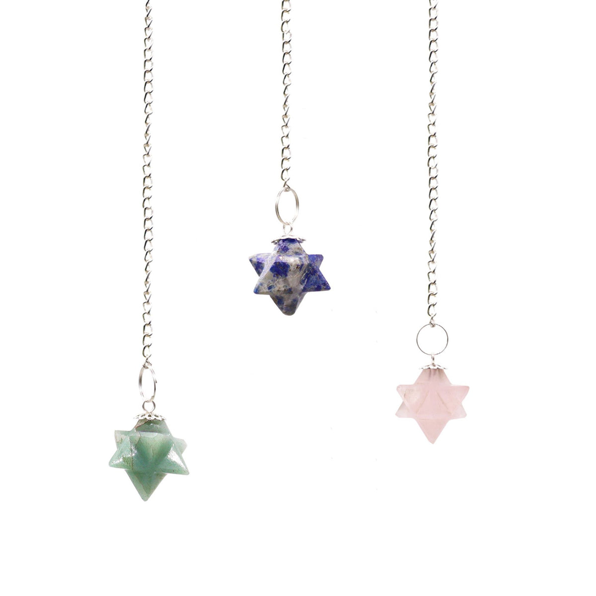 Merkaba Star Pendulum - Assorted Stone – view 2