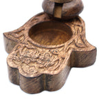 Small Mango Wood Backflow Burner - Hamsa – view 3