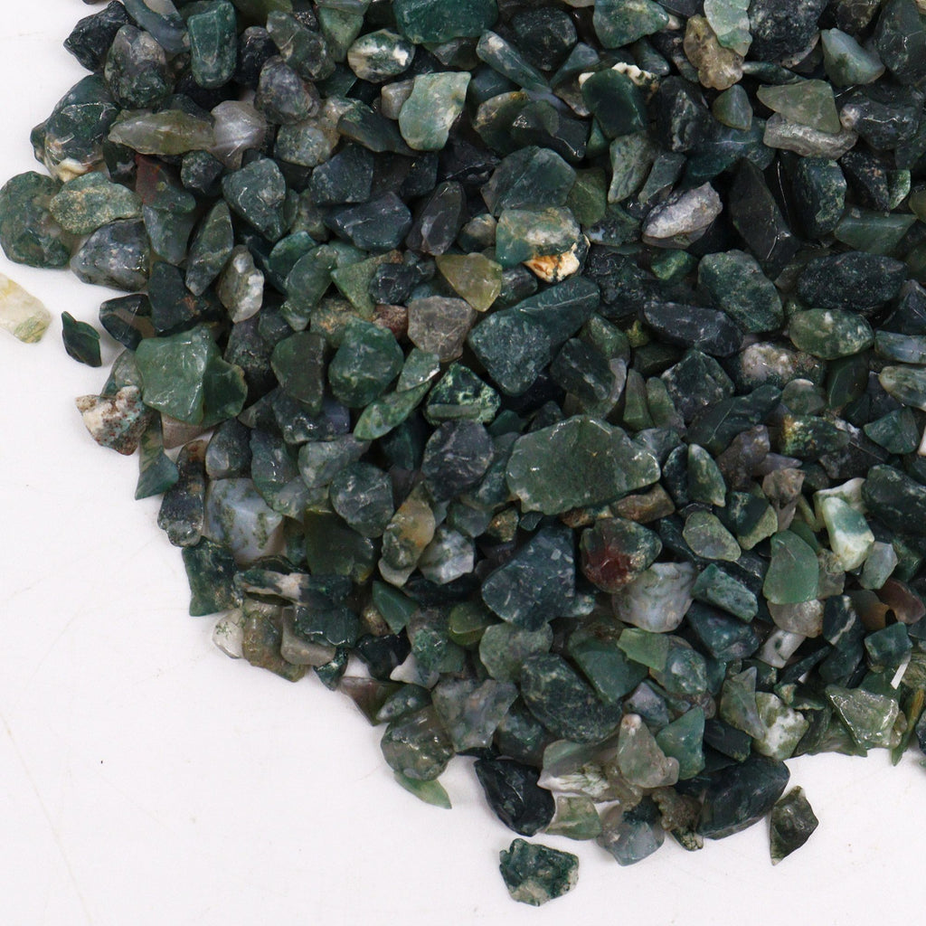 Moss Agate Gemstone Chips - 1kg Bulk Bag