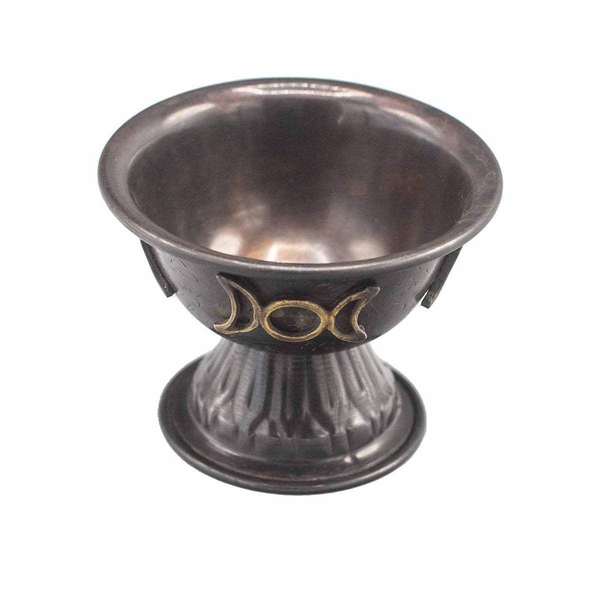 Antique Copper Ritual Chalice, Triple Moon, 10x8cm – view 3