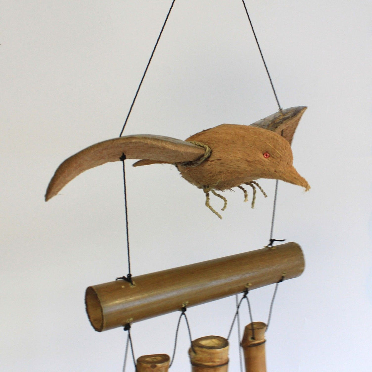 Coconut Blackbird Wind Chime, Bamboo, Approx. 1 m – view 2