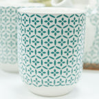 Ceramic Herbal Teapot Set with 6 Cups - Green Mosaic – view 7