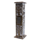 Whitewashed Mango Wood Incense Holder - Smoke Tower 30cm – view 2