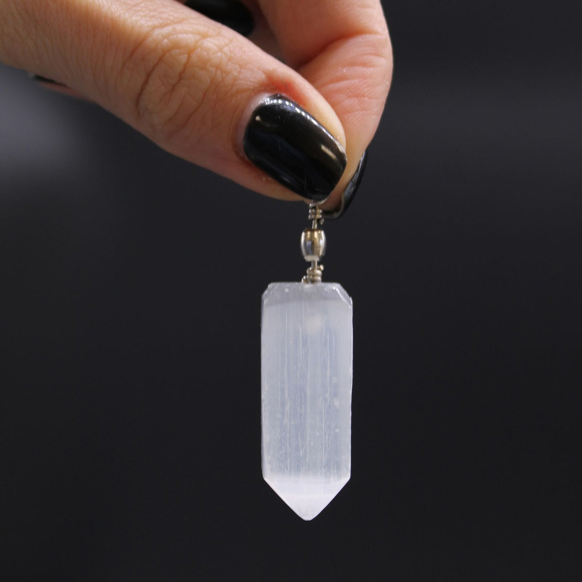 Selenite Obelisk Pendant – view 5
