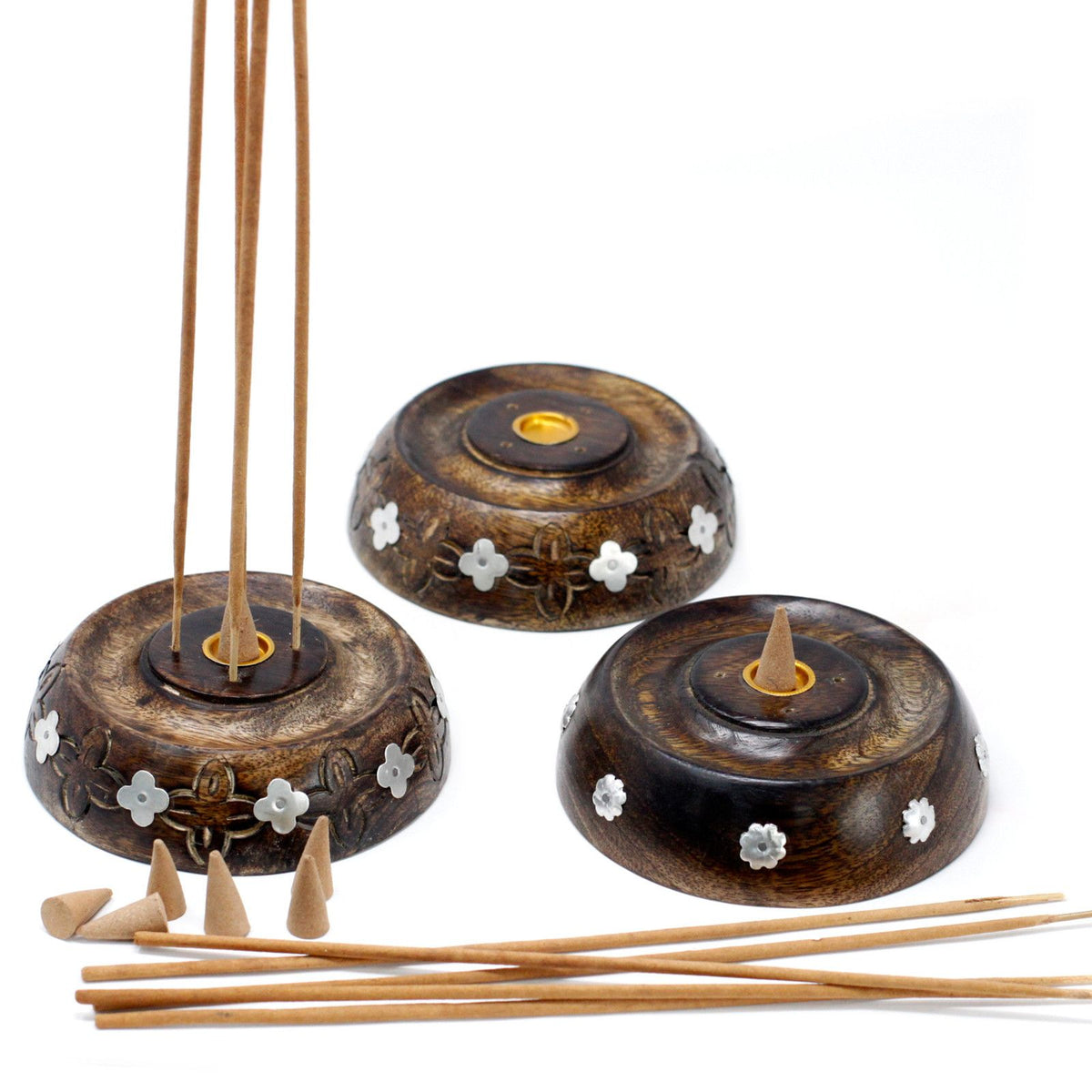 Mango Wood Cone and Stick Burner, Assorted Design – view 7
