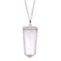 Clear Quartz Flat Pencil Pendant Necklace