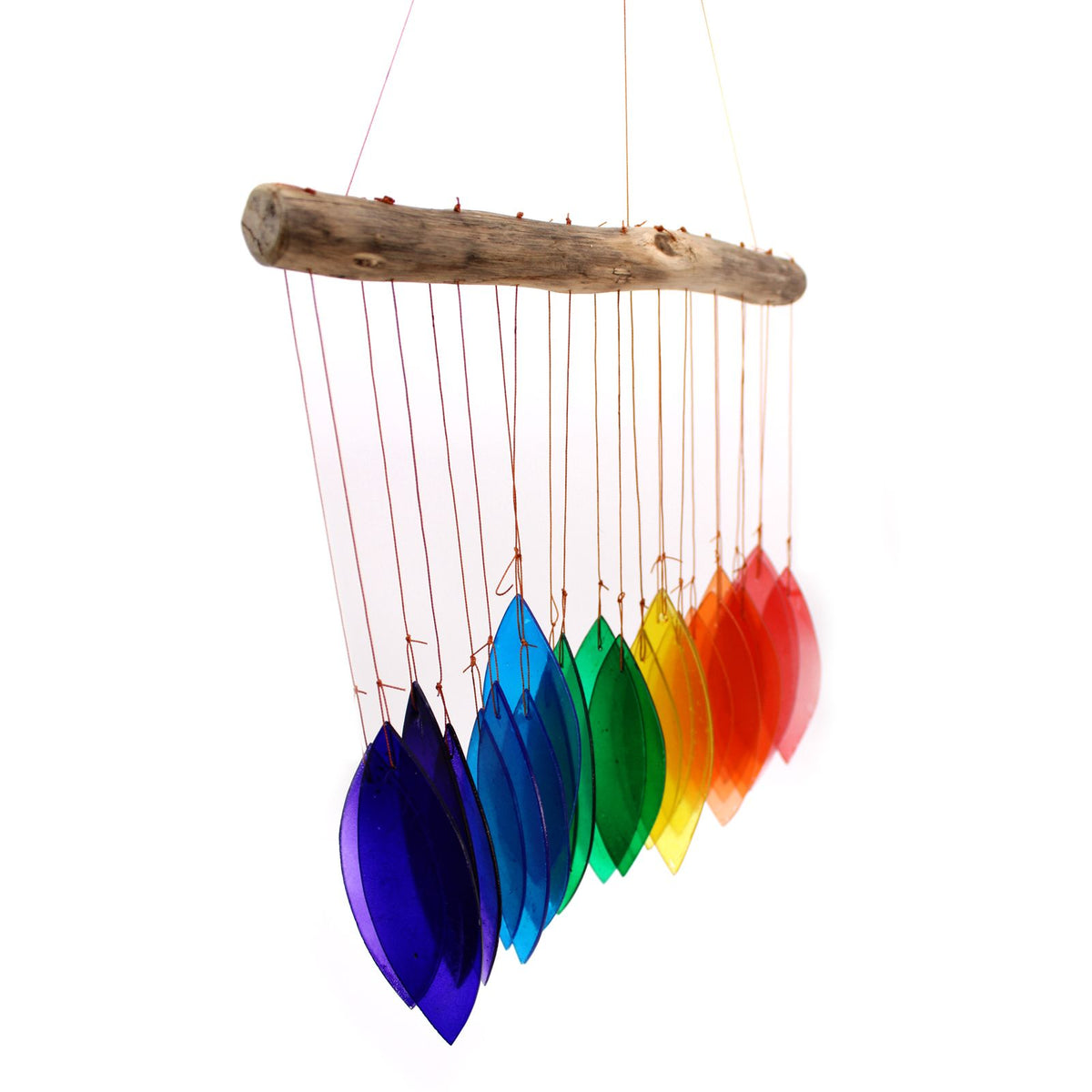 Recycled Rainbow Glass Wind Chime - Assorted Colours – view 8