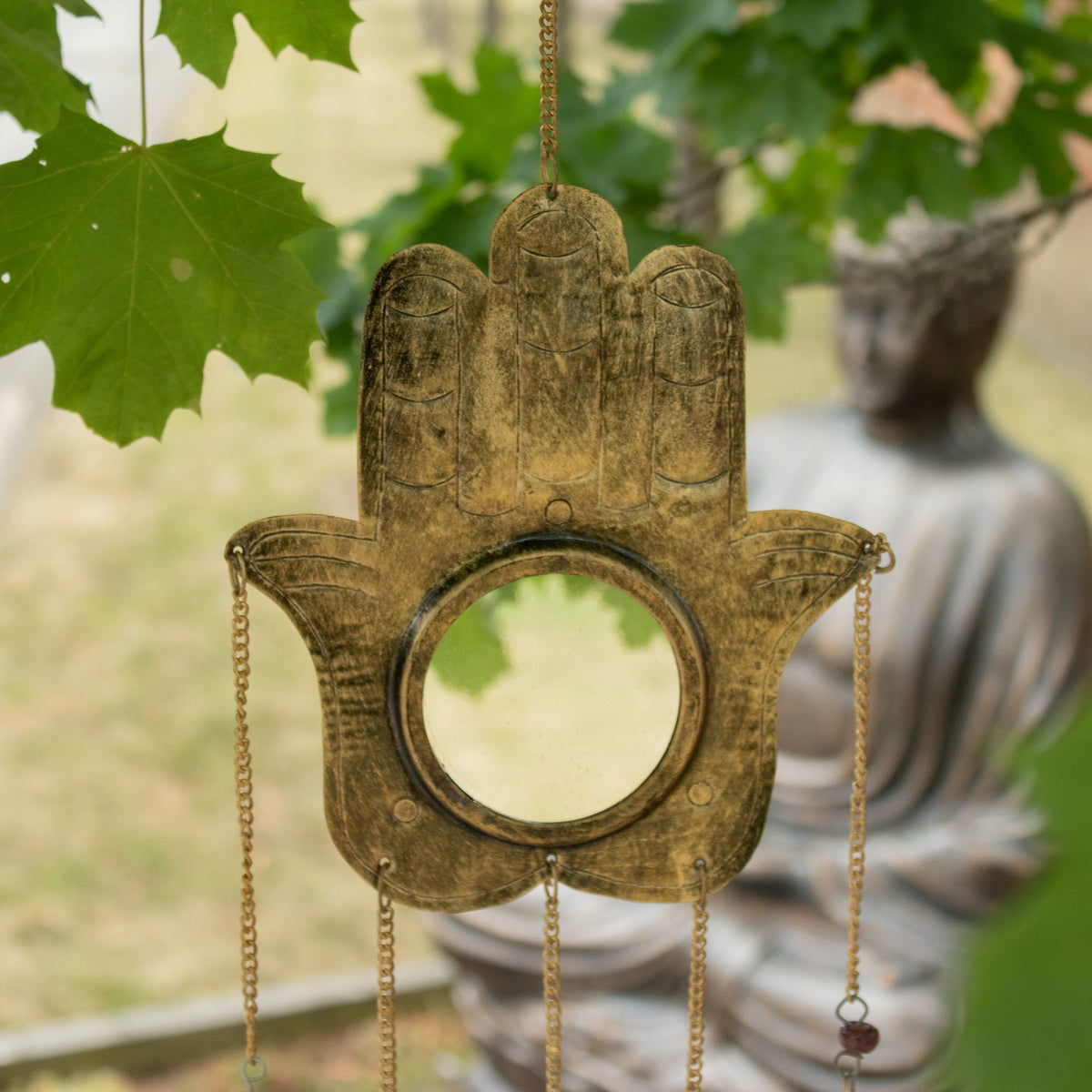 Hamsa Mirror Wind Chime - 5 Bells, 19x65cm – view 5