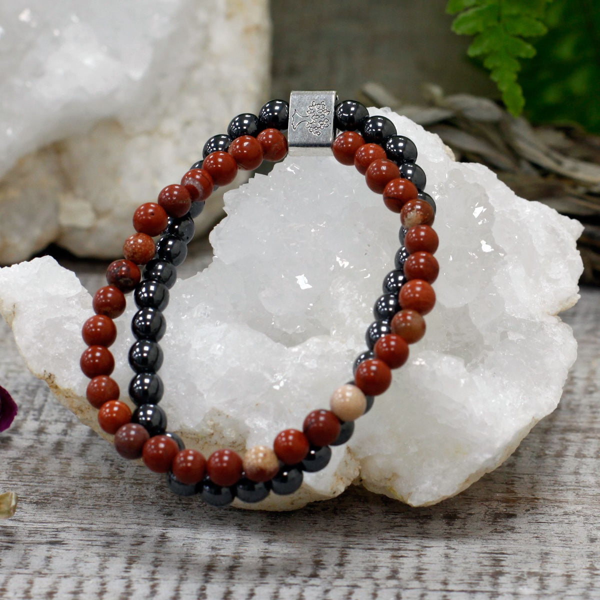Magnetic Red Jasper Gemstone Bracelet – view 2