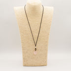 Rose Quartz Heart Gemstone Cord Necklace – view 2