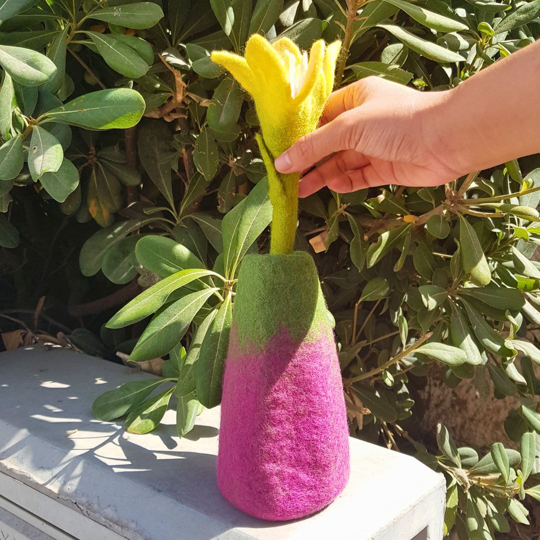 Felt Flower Vases, Set of 3 Assorted Designs – view 2