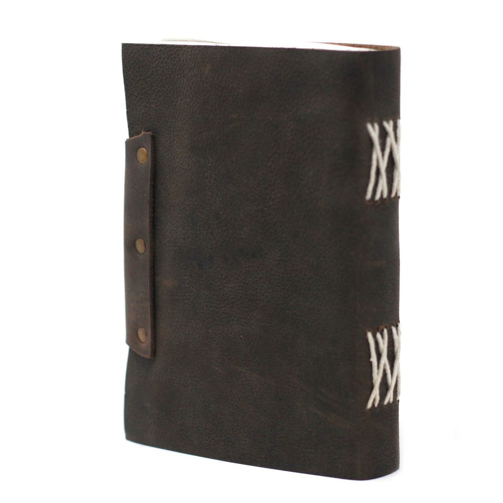 Leather Confessions Notebook with Lock, Black – 13x17.5 cm