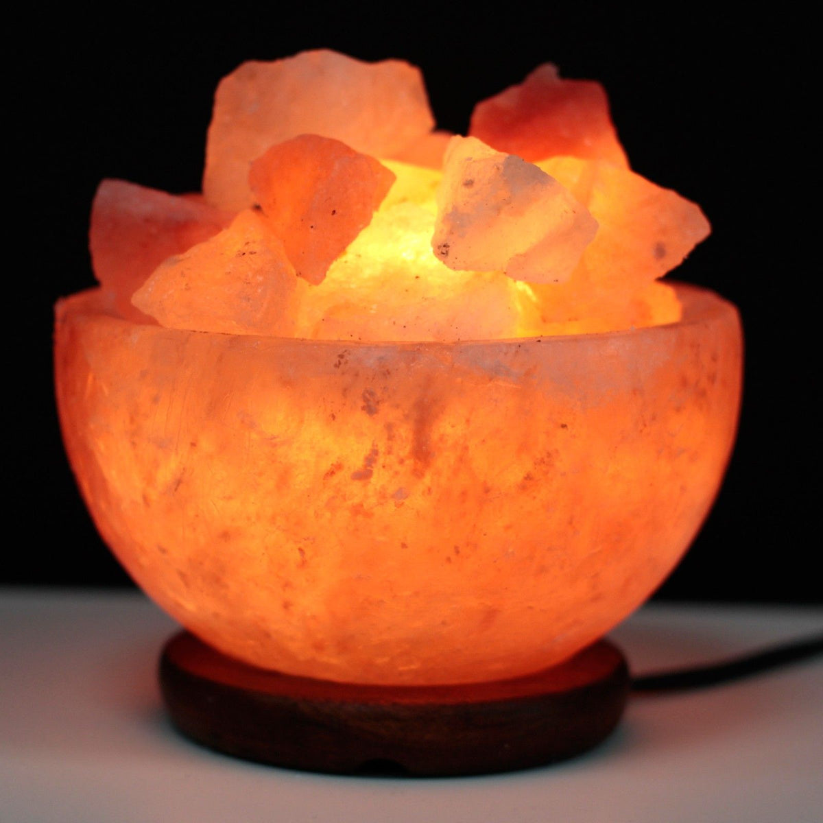 Himalayan Salt Fire Bowl with Salt Chunks, 15 x 9 cm