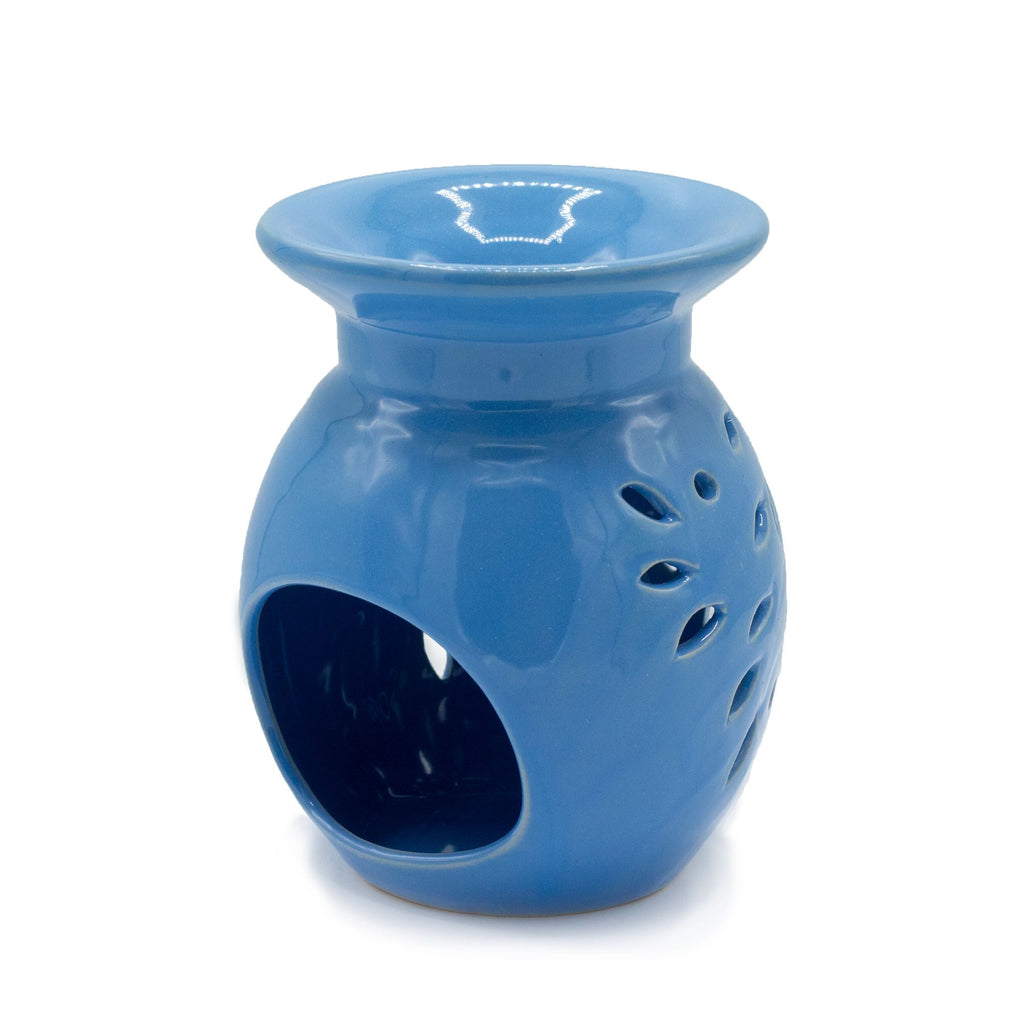 Floral Ceramic Oil Burner - Blue – view 2