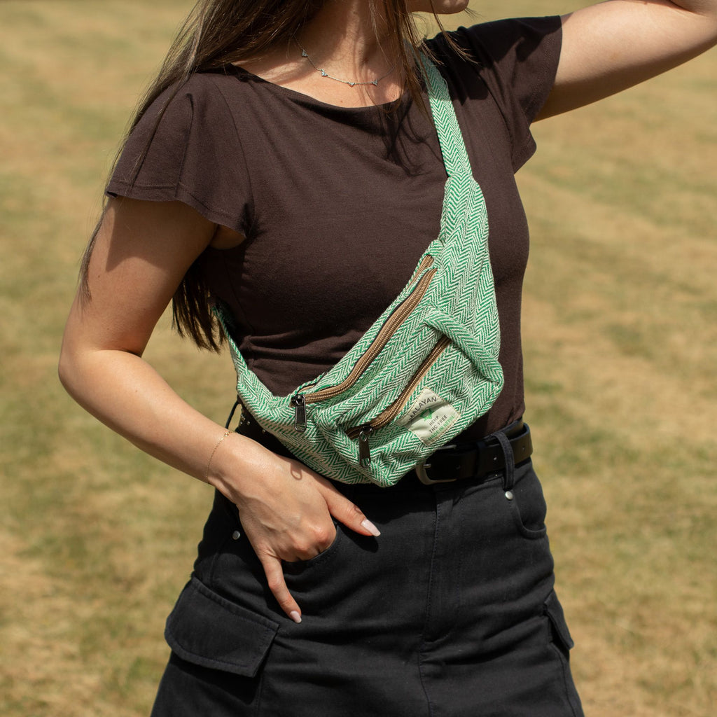 Cotton Hemp Style Belt (or Fanny) Bag - Sage – view 3