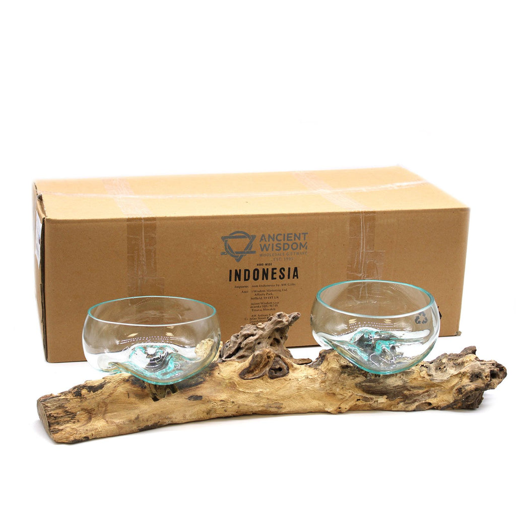 Molten Glass Bowl on XLarge Double Stand – view 4