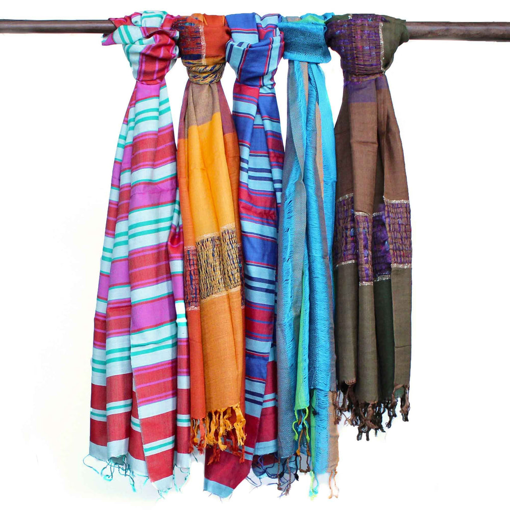 Indian Boho Scarf - Random Blues, 70x180cm – view 2