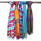 Indian Boho Scarf - Random Blues, 70x180cm – view 2