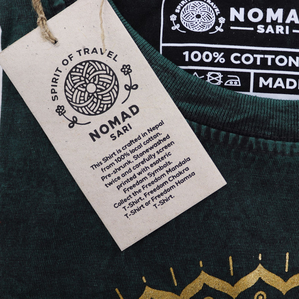 Nomad Sari Stonewashed T-Shirt - Mandala - Green - Medium – view 4