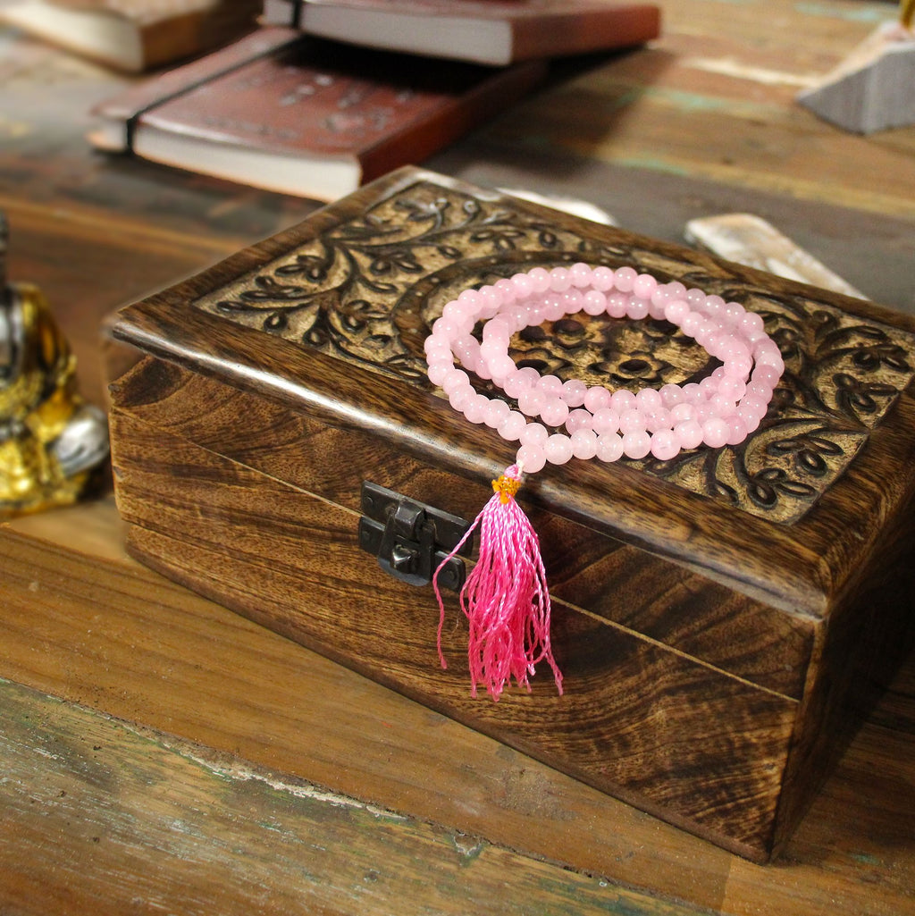108 Bead Mala Necklace - Rose Quartz – view 5