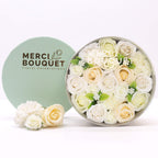 Round Soap Flower Gift Box - Wedding White & Ivory – view 6