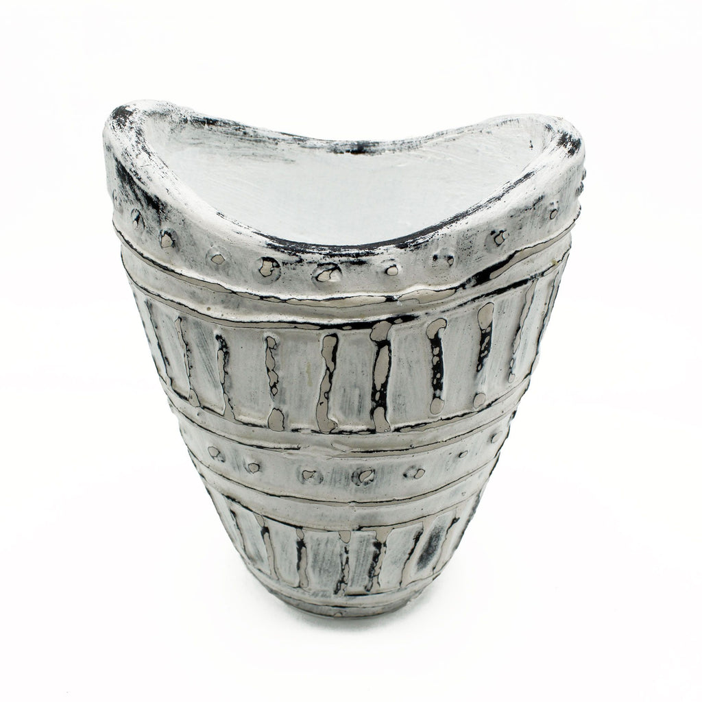 Wide Neck Shaped Vase - Cream 22cm – view 2