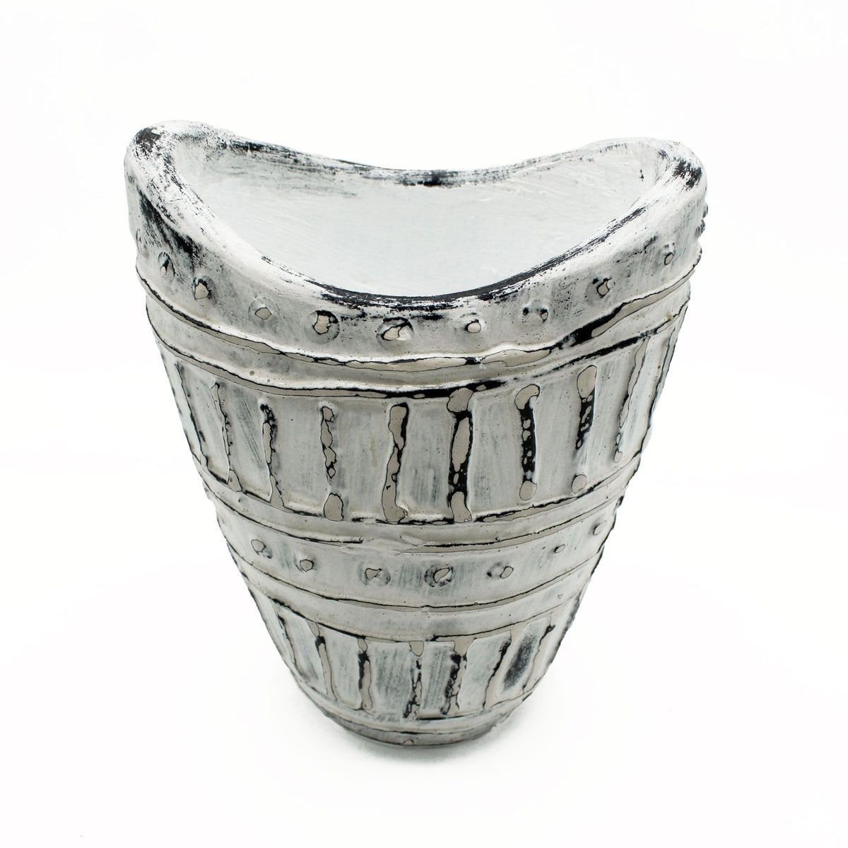 Wide Neck Shaped Vase - Cream 22cm – view 2