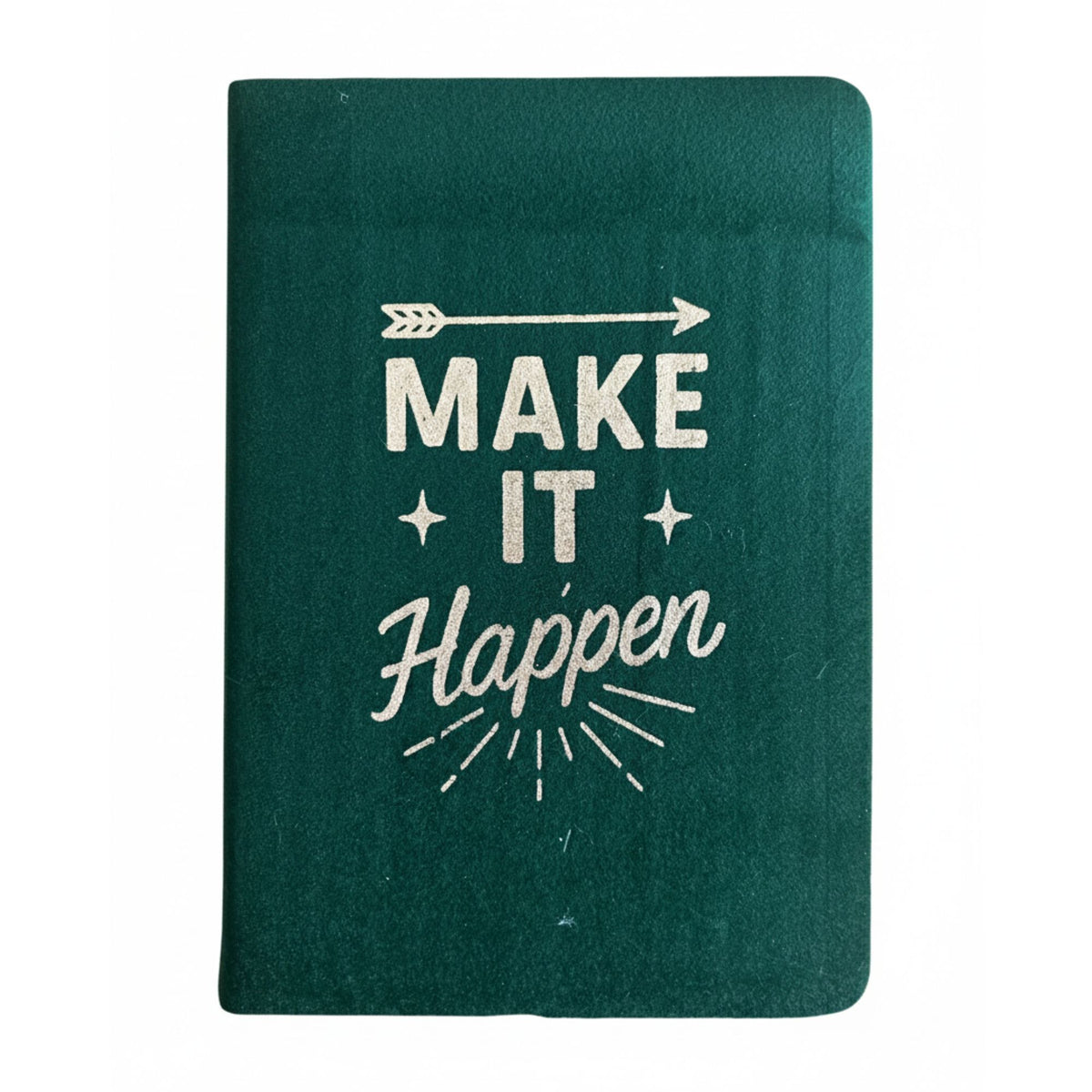 Dark Green Velvet Notebook, Make It Happen, 80 Pages – view 3