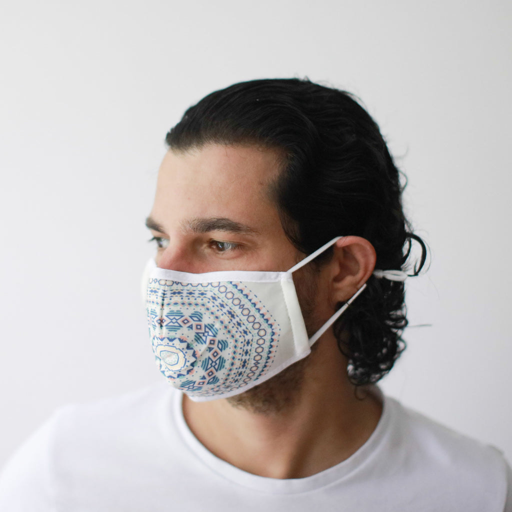 Reusable Fabric Face Covering for Adults, Aztec Tribal Print