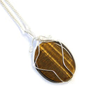 Swirl Wrapped Tiger Eye Gemstone Necklace – view 2