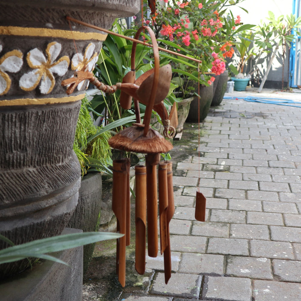 Bamboo Wind Chime - Coconut Dragon
