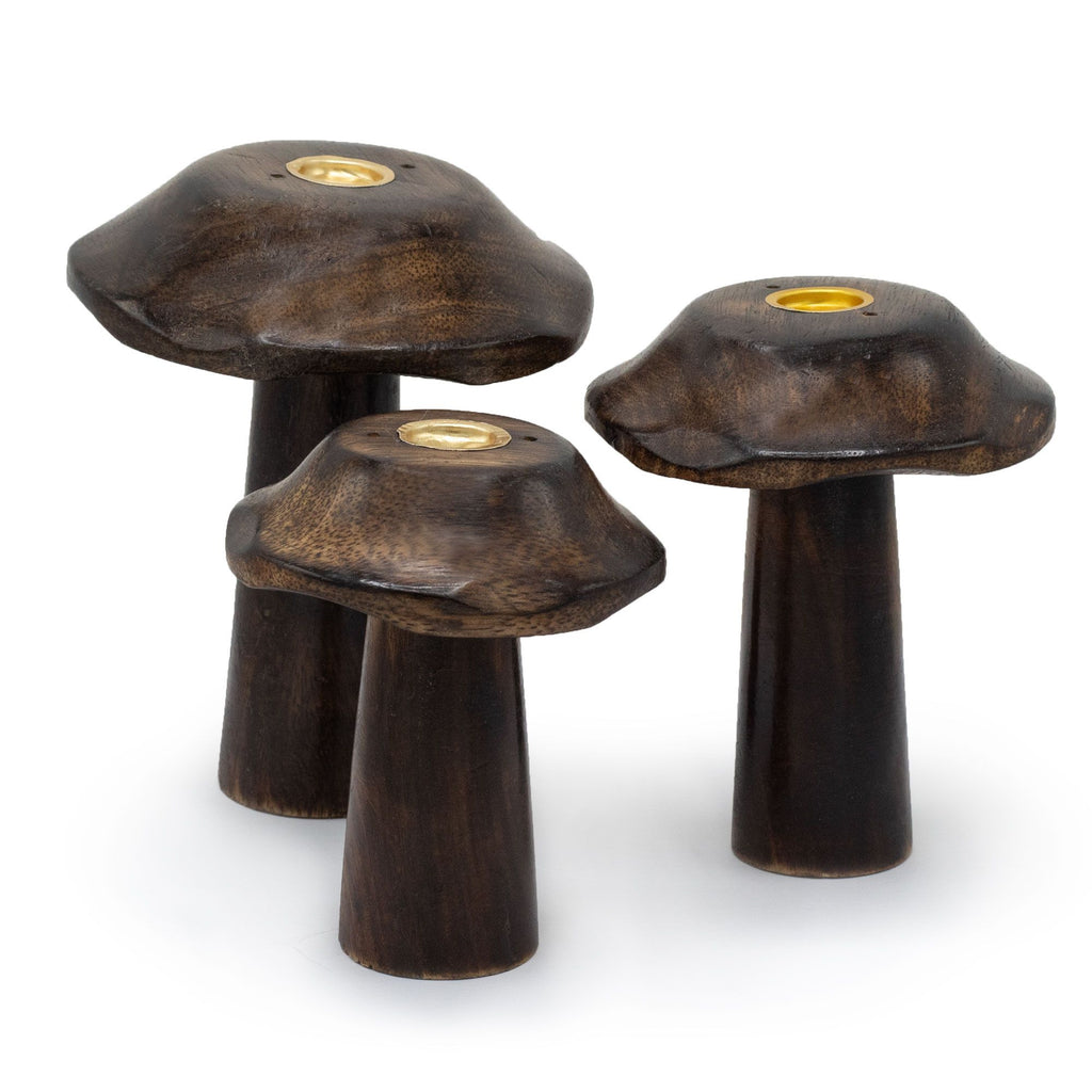 Set of 3 Mushroom Incense Cone Holders 13-11 cm