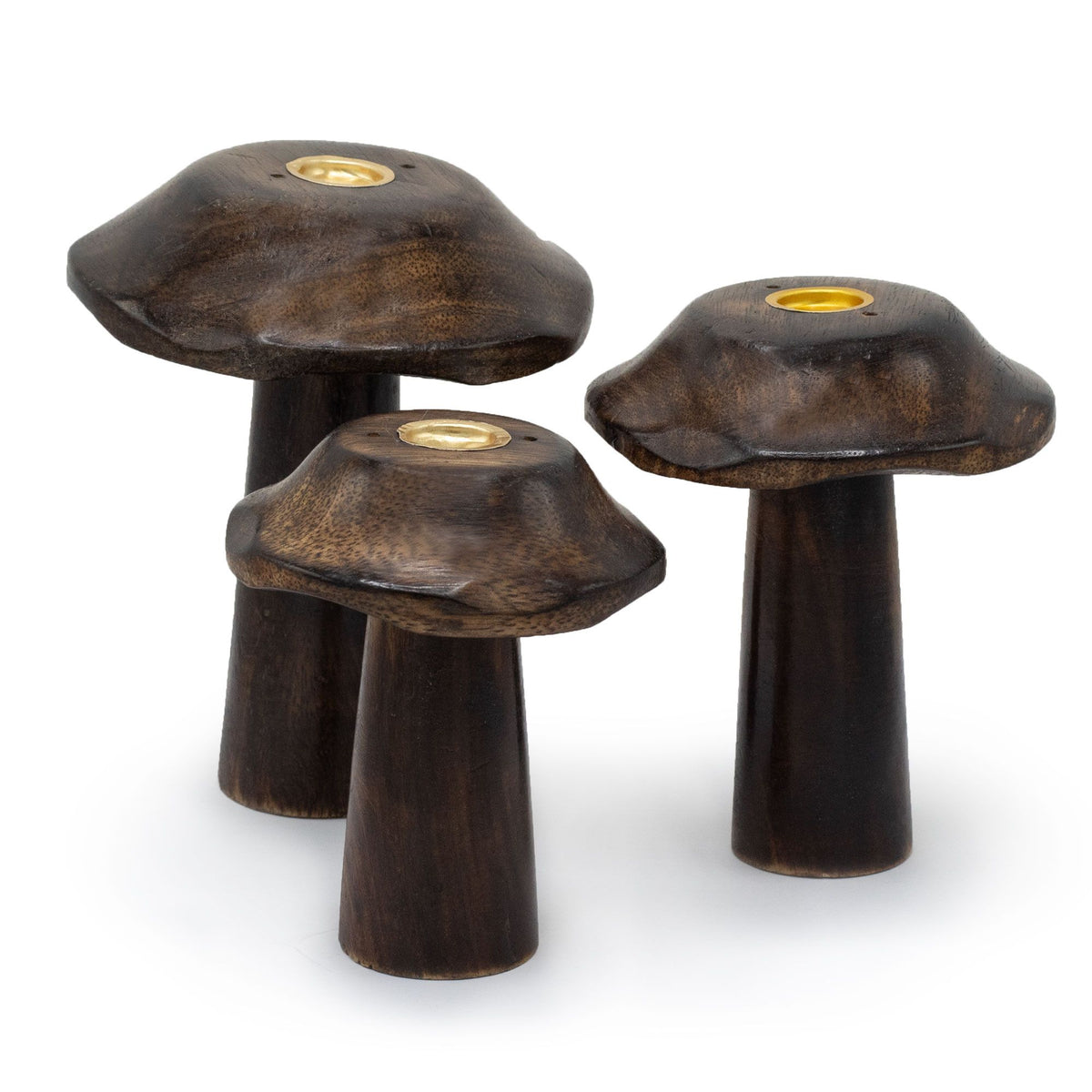 Set of 3 Mushroom Incense Cone Holders 13-11 cm