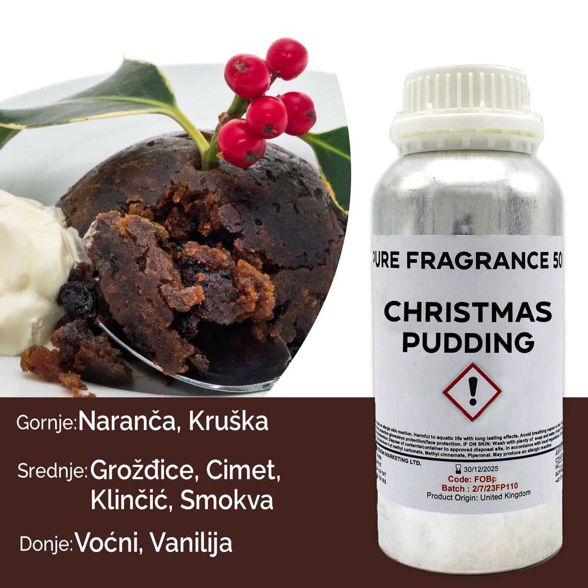 Christmas Pudding Pure Fragrance Oil - 500ml – view 4